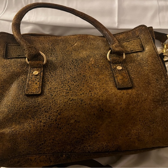 Michael Kors Hamilton Distressed Leather Satchel Handbag, NWT - Picture 6 of 6